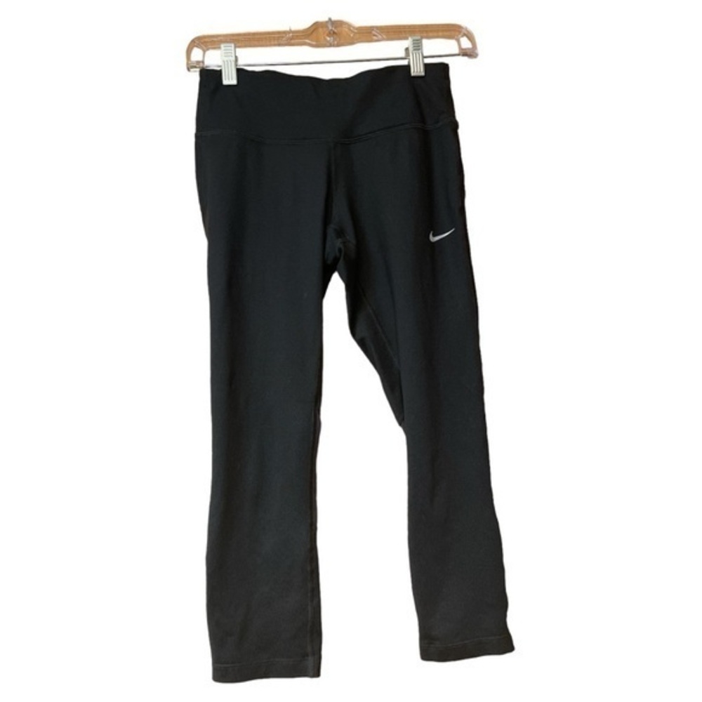 Nike Dri Fit Capri Running Leggings‎ Mesh Panel Black Womens Size XS